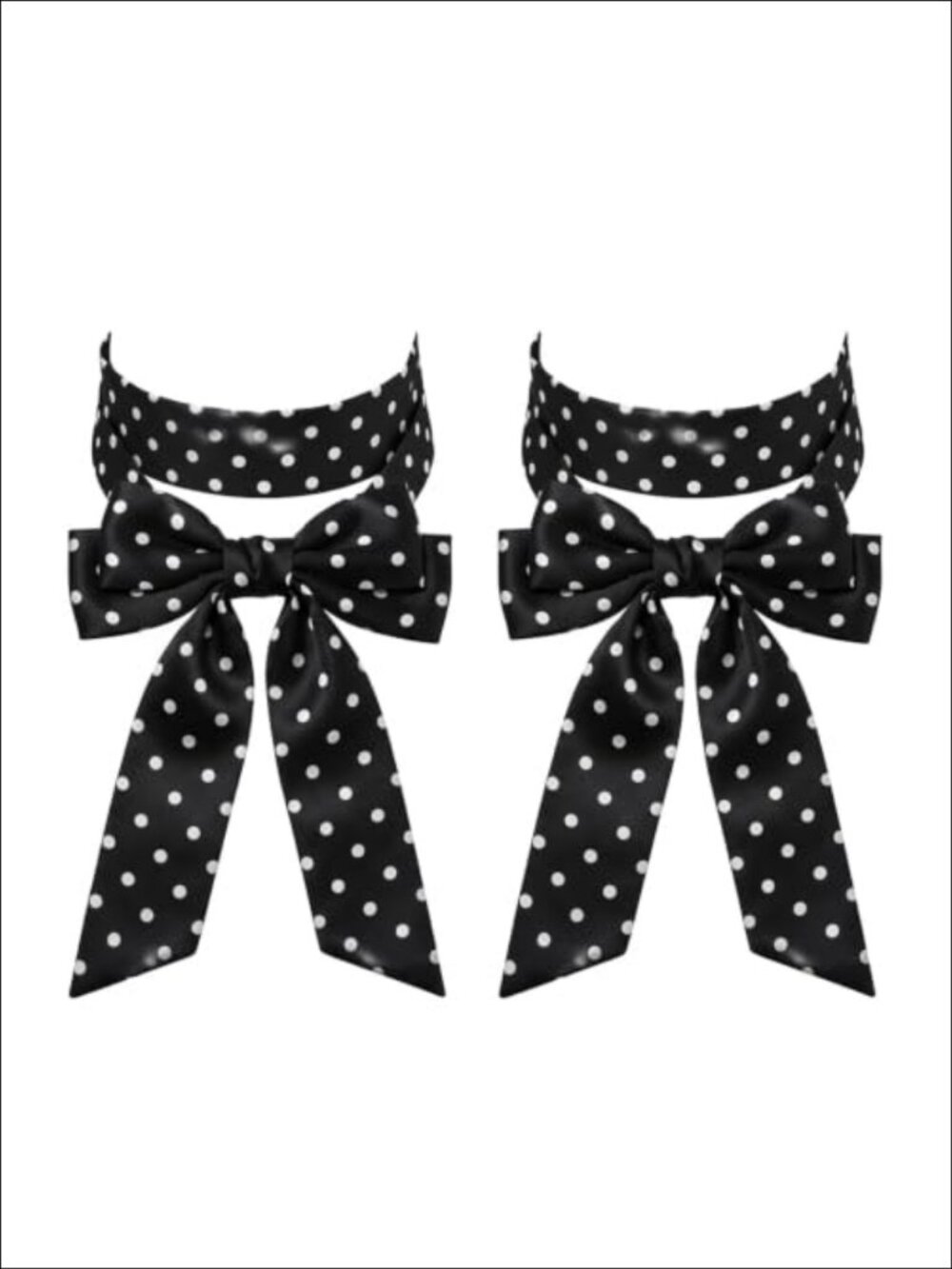 2 Pack Skinny Scarf for Women Polka Dot Neck Ties Handbag Accessories